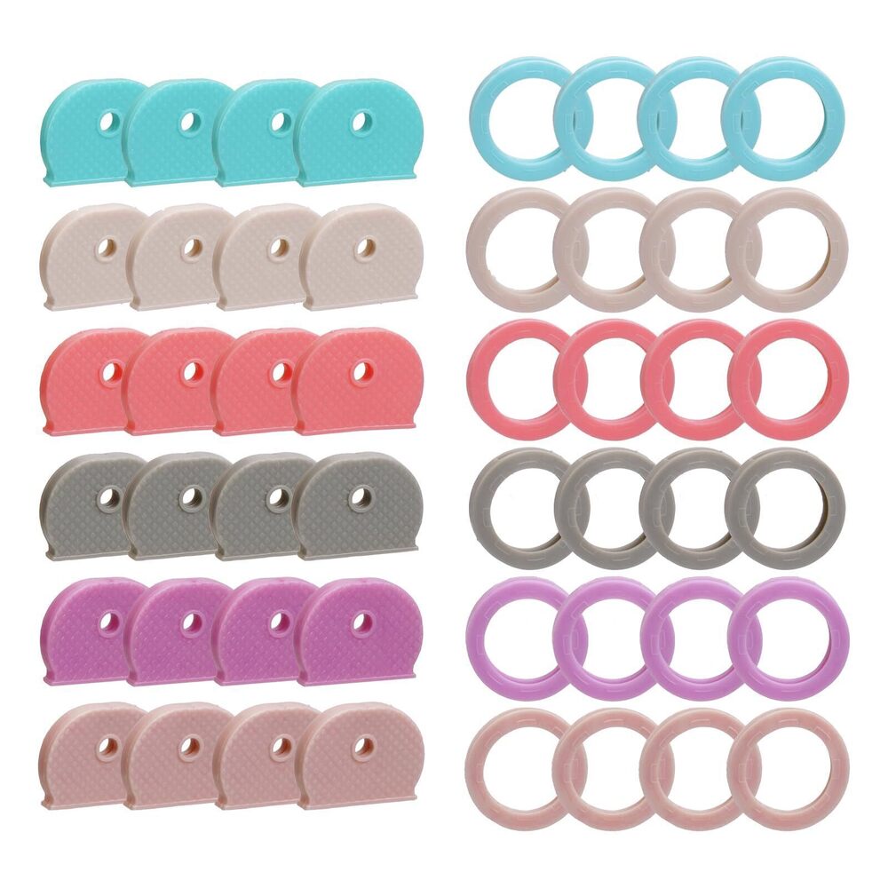 2524 48 Pack Key Covers Caps, Plastic Key Color Identifiers Key Caps Covers